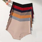 Seven-Piece High-Waisted Seamless Brief Set with Contrast V-Waistbands