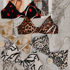 Playful Cherry Print Wire-Free Triangle Bralette and Panty Set