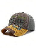 Unisex Vintage Washed Cotton Baseball Cap with Embroidered Number Detail for Casual Style