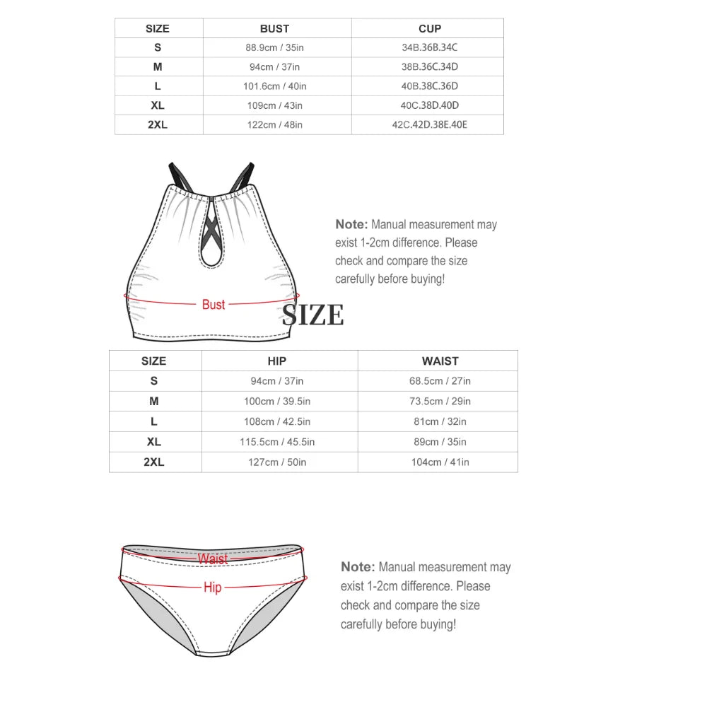 Matching Tropical Floral Couple's Swimwear Set with Halter Bikini and Board Shorts