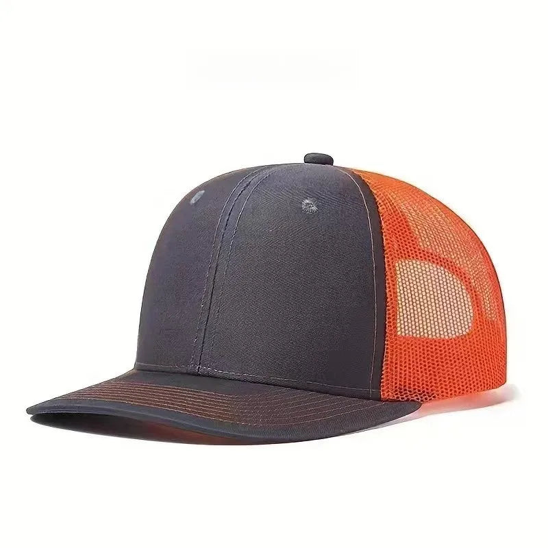 Breathable Mesh Trucker Cap Adjustable Curved Brim Casual Outdoor Streetwear Hat