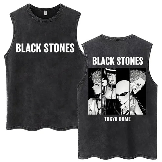 Retro Manga Panel Sleeveless Tank Top with Minimalist Alternative Streetwear Graphic Design