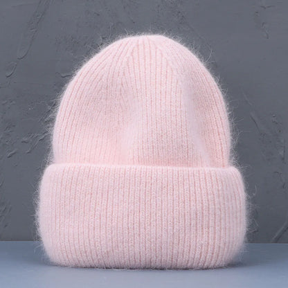 Soft Rabbit Fur Knit Beanie for Everyday Casual Outdoor Winter Fashion and Comfort Style
