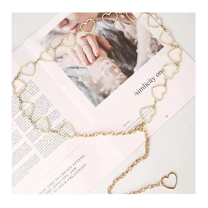 Heart Charm Body Chain With Alternative Y2K Inspired Statement Styling