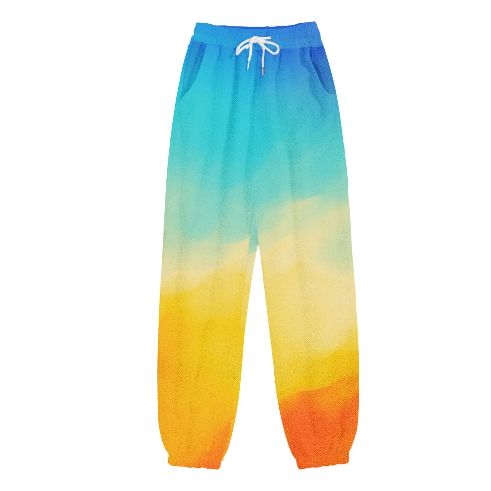 Women's High Waist Gradient Wide Leg Jogger Pants with Relaxed Casual Streetwear Style