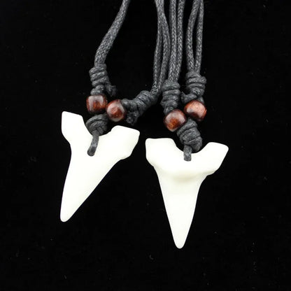 Shark Tooth Pendant Necklace Tribal Alternative Statement Fashion Jewelry
