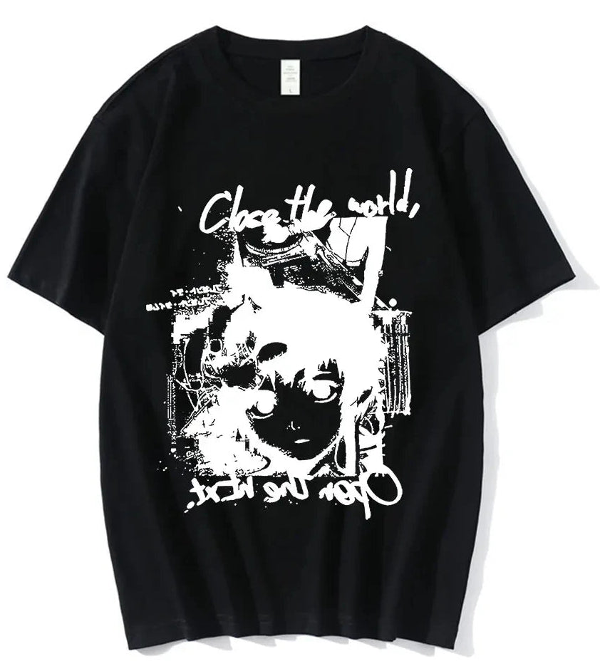 Dark Chaos Anime Goth Oversized Alternative Streetwear Shirt
