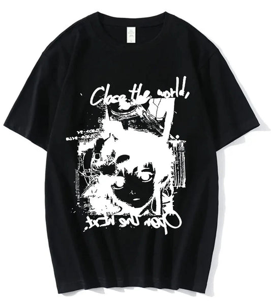 Dark Chaos Anime Goth Oversized Alternative Streetwear Shirt