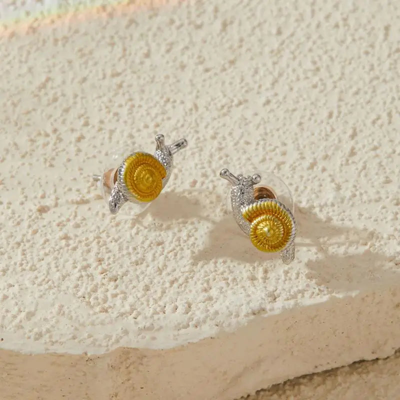 Whimsical Snail Stud Earrings for Fairy Grunge and Nature Inspired Styling