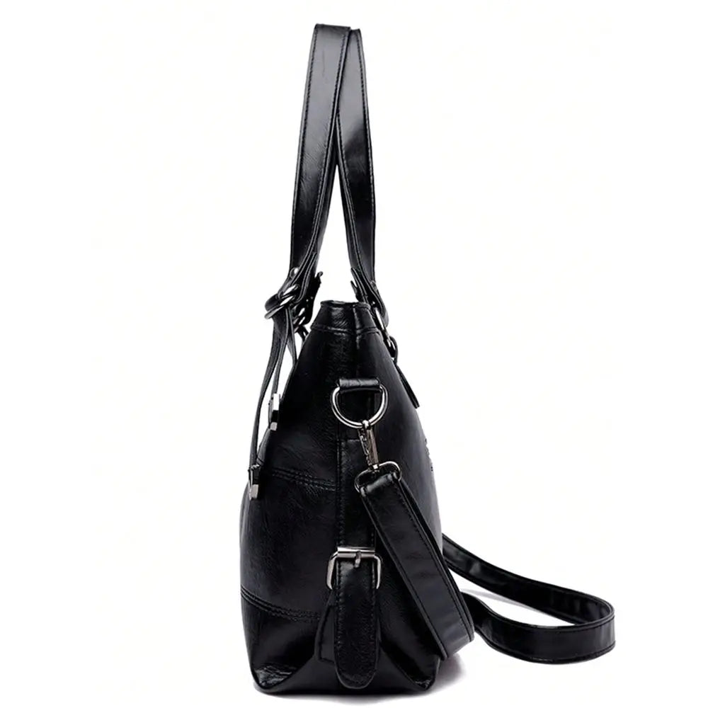 Soft Structured Everyday Tote Shoulder Bag with Double Handle Design