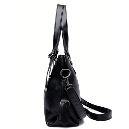 Soft Structured Everyday Tote Shoulder Bag with Double Handle Design