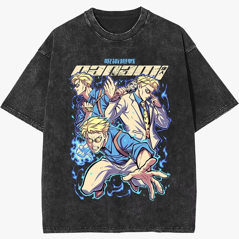 Anime Psychic Agent Manga Graphic Vintage Oversized Streetwear Cotton Tee