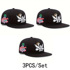 Embroidered Flat Brim Snapback Cap Adjustable Streetwear Hip Hop Baseball Fashion Hat