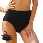 High-Waisted Solid Black Full-Coverage Brief Panty