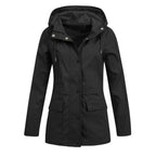 Women's Hooded Windbreaker Jacket with Zip Front Lightweight Everyday Outdoor Streetwear Style