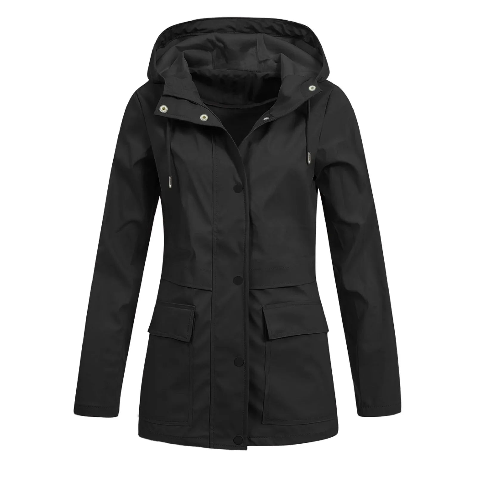 Women's Hooded Windbreaker Jacket with Zip Front Lightweight Everyday Outdoor Streetwear Style
