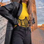 Mesh Underbust Corset Belt with Structured Boning and Sculpted Waist Design