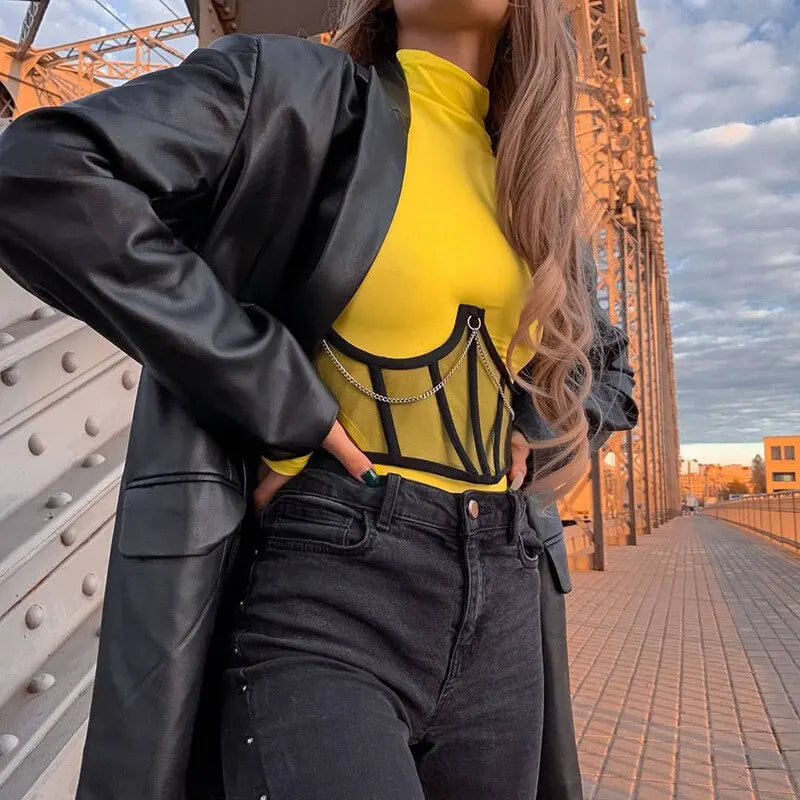Mesh Underbust Corset Belt with Structured Boning and Sculpted Waist Design