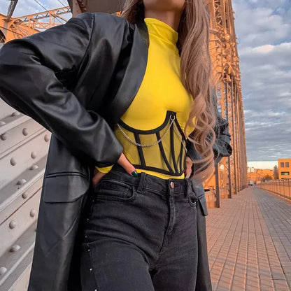 Mesh Underbust Corset Belt with Structured Boning and Sculpted Waist Design