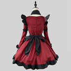 Women's Vintage Inspired Layered Maid Dress with Apron and Ruffle Trim Costume Set
