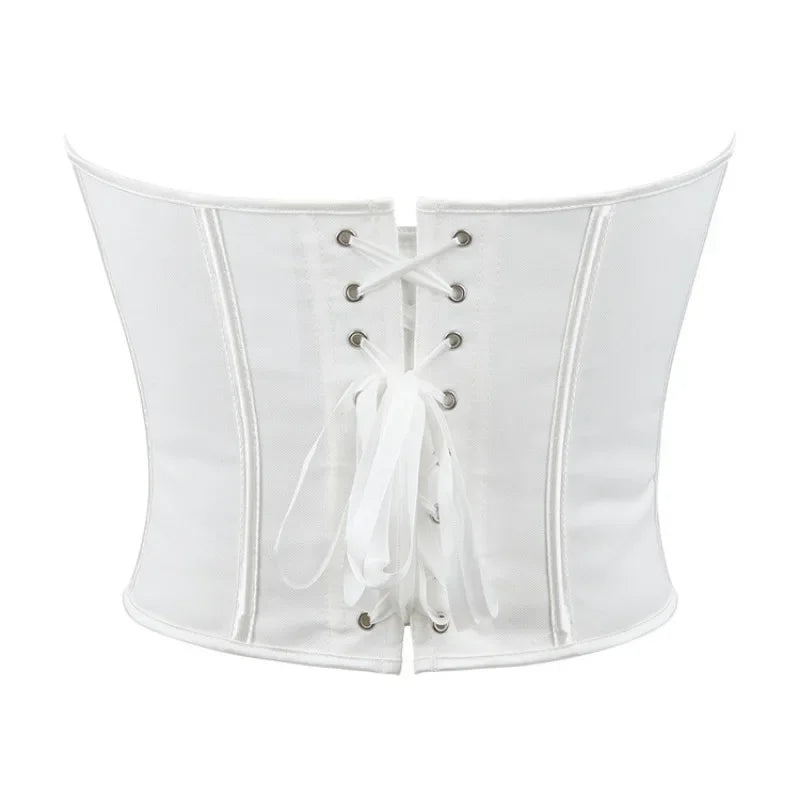 Strapless Corset Top with Structured Boning and Sculpted Waist Silhouette