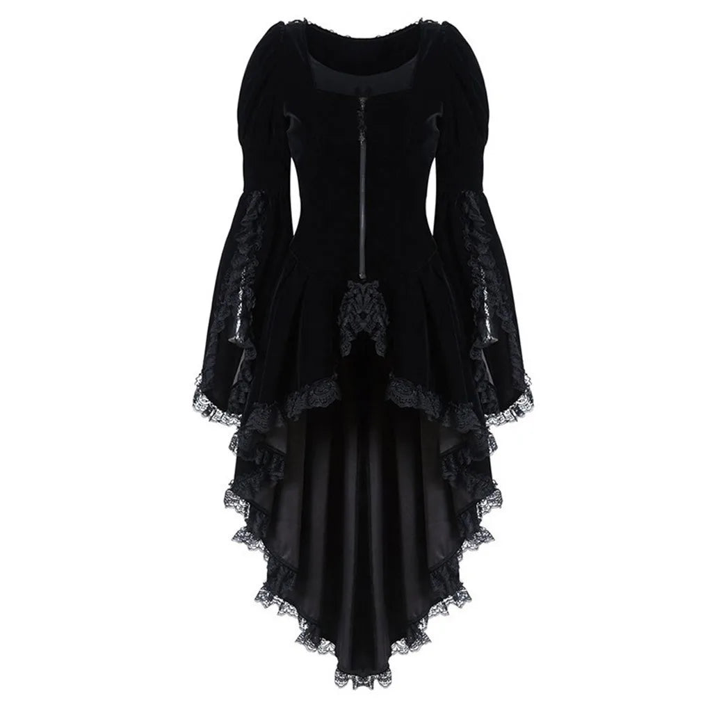 Velvet Asymmetrical Gothic Dress with Dark Romantic Alternative Style