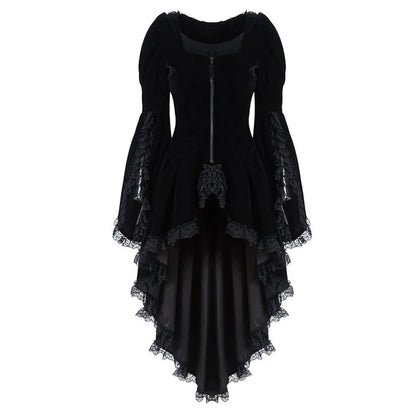 Velvet Asymmetrical Gothic Dress with Dark Romantic Alternative Style