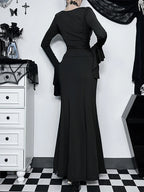 Elegant Gothic Mermaid Dress with Dark Alternative Fashion Styling