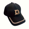 Rhinestone Embellished Baseball Cap Adjustable Curved Brim Fashion Streetwear Hat