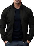 Men's Stand Collar Zip-Up Lightweight Casual Streetwear Jacket