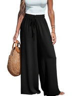 Women's High Waist Wide Leg Drawstring Pants with Relaxed Everyday Fit