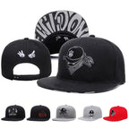 Embroidered Graphic Snapback Cap Adjustable Flat Brim Streetwear Baseball Fashion Hat