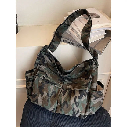 Utility Inspired Multi Pocket Shoulder Bag with Relaxed Streetwear Design