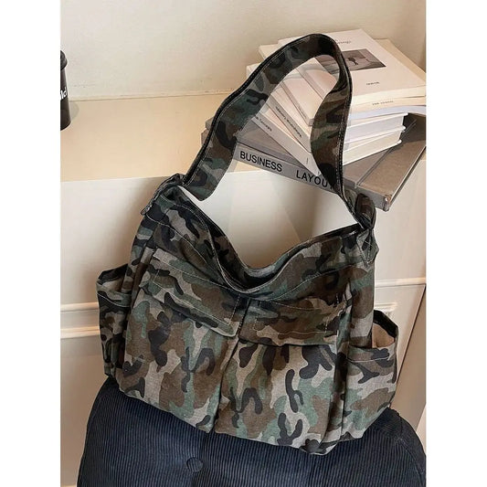 Utility Inspired Multi Pocket Shoulder Bag with Relaxed Streetwear Design