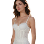 Romantic Black Floral Lace Bustier with Underwire Cups and Slender Straps