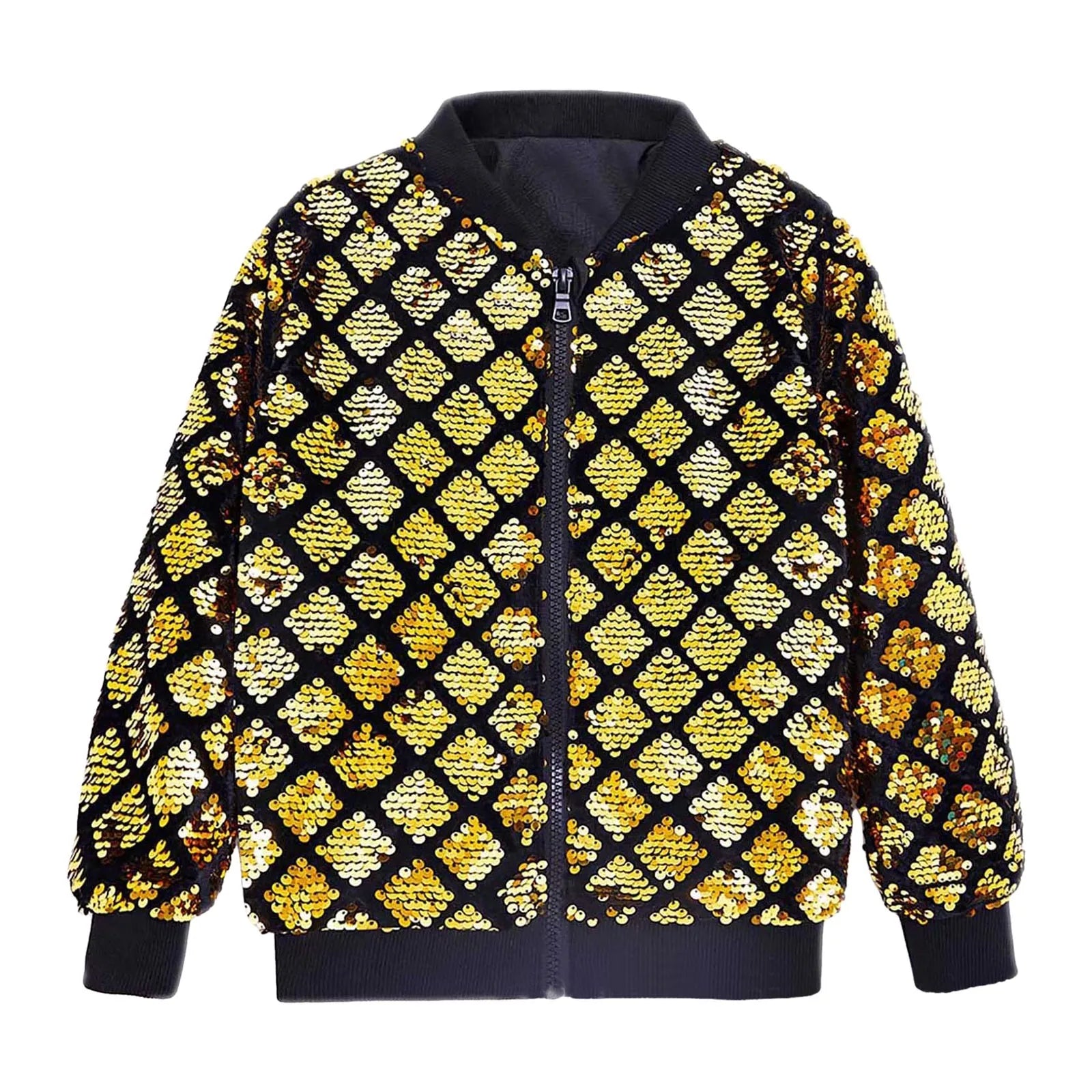 Men's Reflective Pattern Zip-Up Streetwear Bomber Jacket with Textured Finish