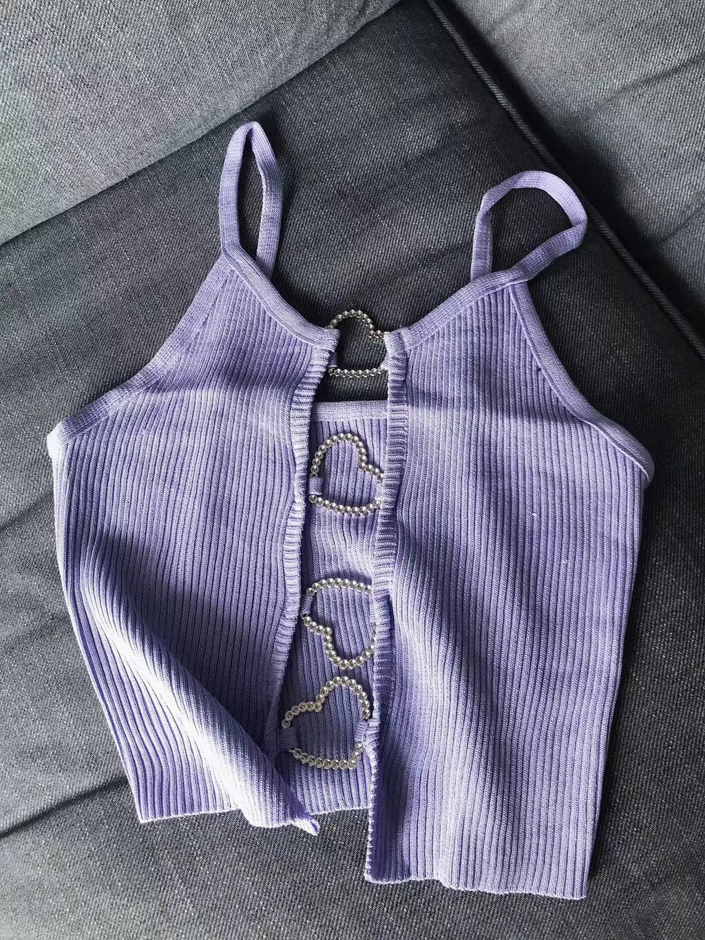 Ribbed Lace-Up Crop Top with Sleeveless Slim Fit Contemporary Streetwear Design