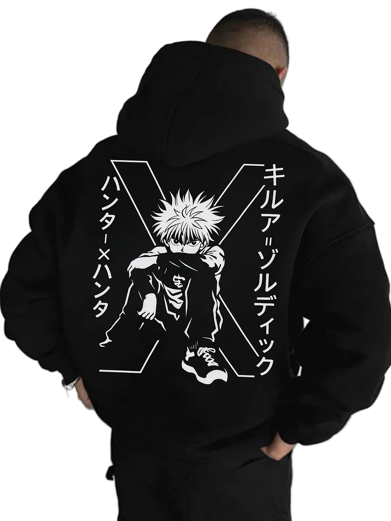 Anime-Inspired Oversized Streetwear Hoodie with Bold Manga Back Artwork