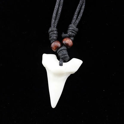 Shark Tooth Pendant Necklace Tribal Alternative Statement Fashion Jewelry