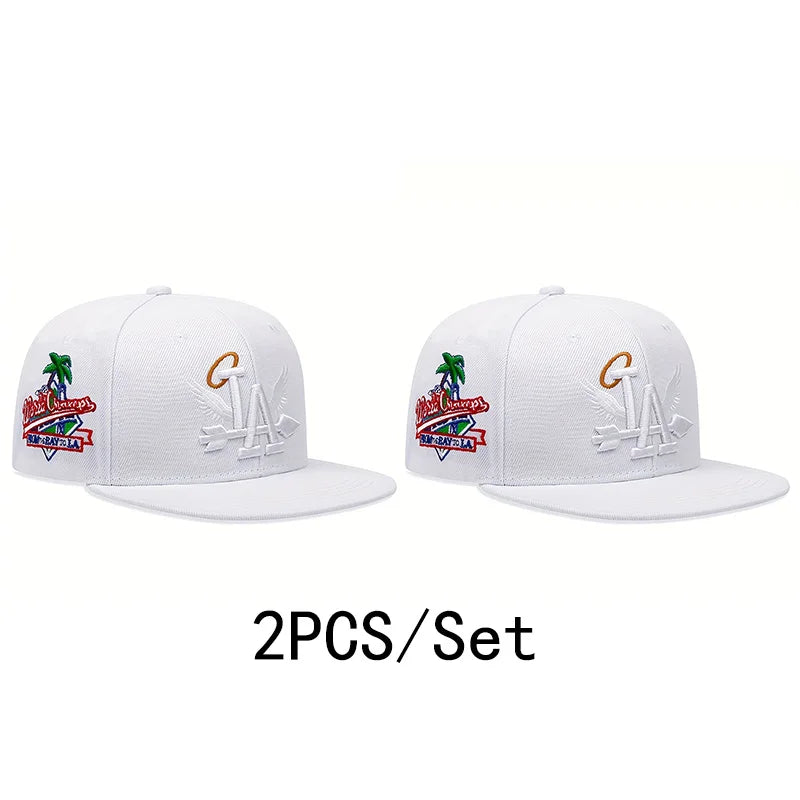 Embroidered Flat Brim Snapback Cap Adjustable Streetwear Hip Hop Baseball Fashion Hat