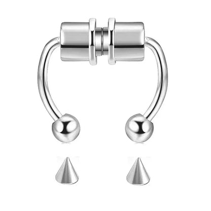 Magnetic Horseshoe Nose Ring for Alternative Punk and Gothic Styling