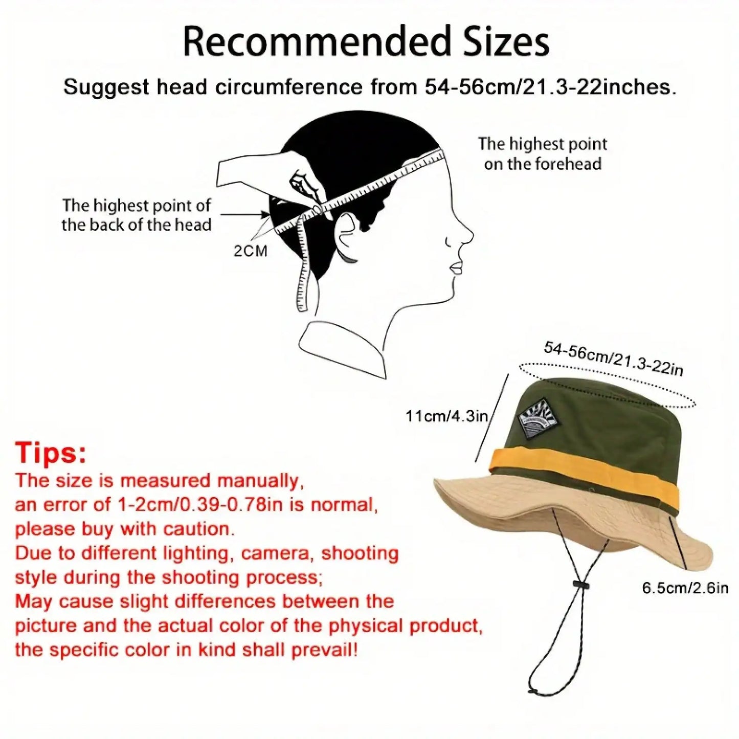 Unisex Wide Brim Packable Bucket Hat with Adjustable Chin Cord for Outdoor Adventures