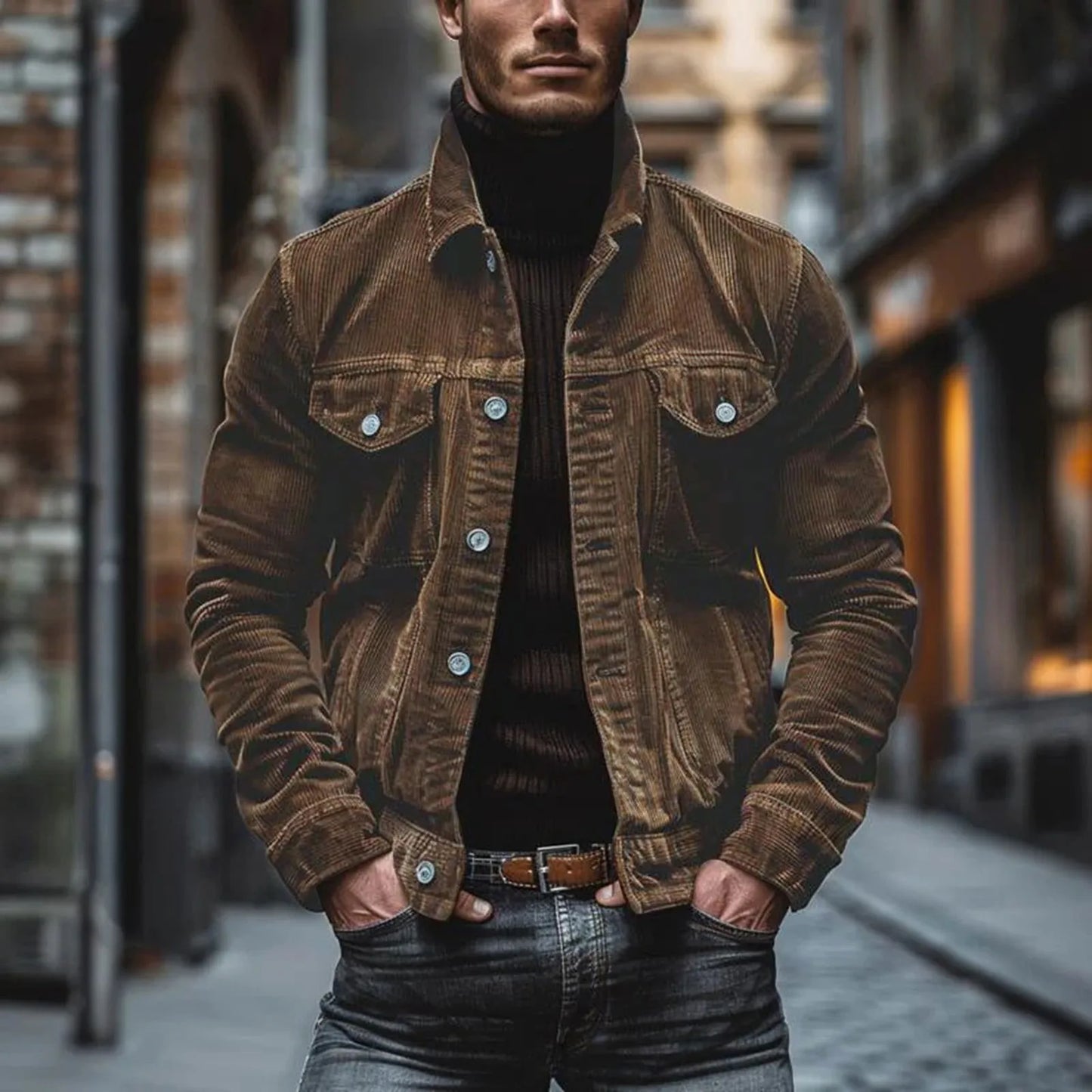 Vintage Washed Utility Jacket with Multiple Pockets and Urban Workwear Styling