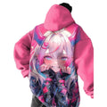 Kawaii Anime Oversized Hoodie with Manga-Inspired Urban Fashion Artwork