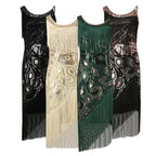 1920s-Inspired Embellished Flapper Dress with Fringed Asymmetrical Hem