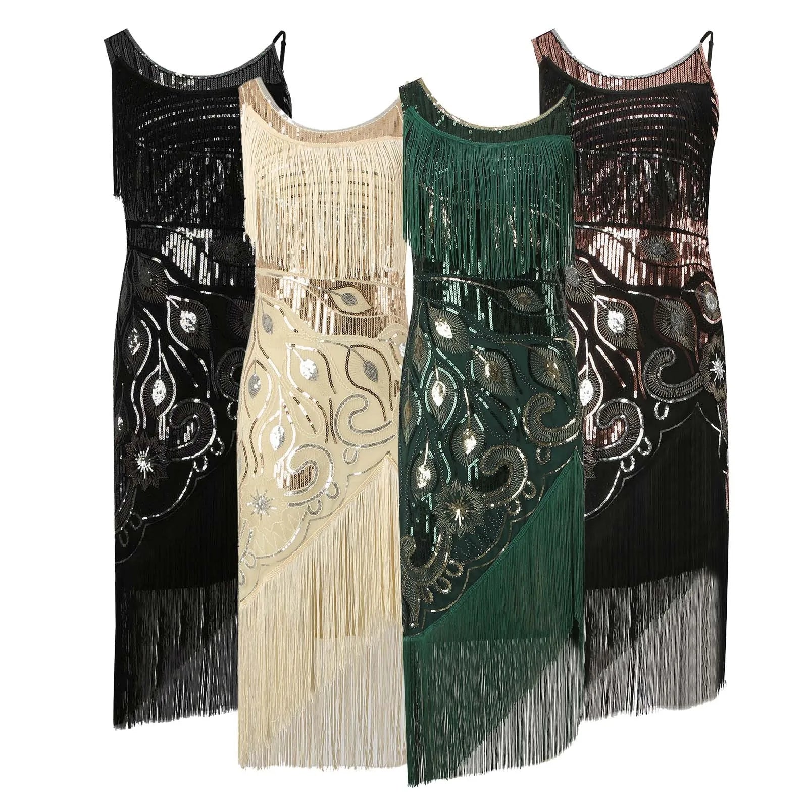 Embellished Fringe Midi Dress With Sculpted Sleeveless Silhouette
