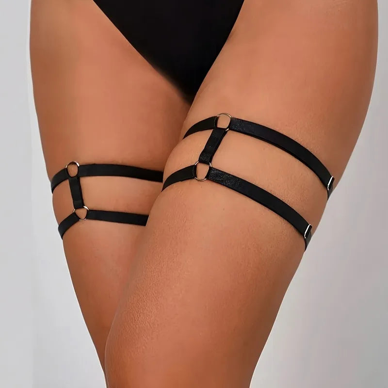 Double Strap Thigh Garter Minimalist Punk Alternative Fashion Accessory