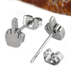 Rebellious Gesture Stud Earrings With Bold Alternative Streetwear Fashion Appeal