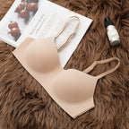 Seamless Wire-Free Molded Bra with Double-Strap Detailing