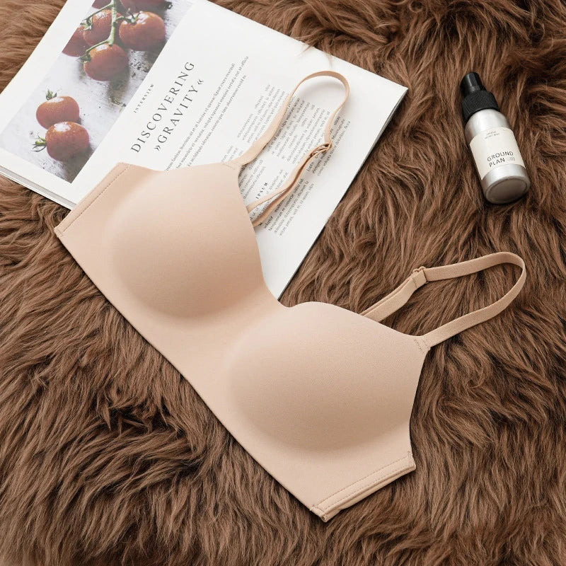 Seamless Wire-Free Molded Bra with Double-Strap Detailing